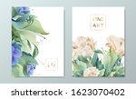 floral frame set  line flowers  ... | Shutterstock .eps vector #1623070402