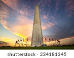 Washington Monument At Sunset ...