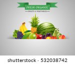fresh fruits background. vector ... | Shutterstock .eps vector #532038742