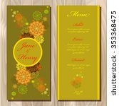 wedding menu card with red ... | Shutterstock .eps vector #353368475