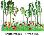 a garden scene with trees and... | Shutterstock .eps vector #47965456