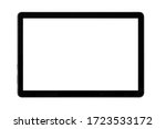 Black tablet isolated on a white background. Screen with blank with copy space for a text.