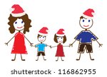 vector funny family in santa... | Shutterstock .eps vector #116862955