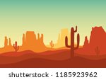 desert sand landscape with... | Shutterstock .eps vector #1185923962