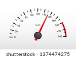 car speedometer with red speed... | Shutterstock .eps vector #1374474275