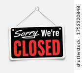 black sign sorry we are closed... | Shutterstock .eps vector #1753320848