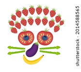 funny smiling fruit and... | Shutterstock .eps vector #2014588565