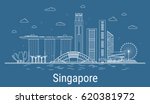 singapore city line art vector... | Shutterstock .eps vector #620381972