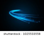 neon glowing curves strewn with ... | Shutterstock .eps vector #1025533558