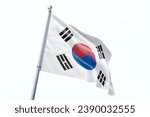 Waving flag of south korea in...
