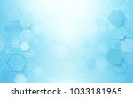 abstract blue hexagons shape... | Shutterstock .eps vector #1033181965