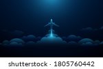 airplane taking off in the... | Shutterstock .eps vector #1805760442