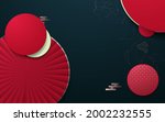 abstract luxury red paper fan ... | Shutterstock .eps vector #2002232555