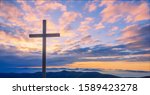 Cross On A Mountain Top With...