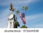 Giant Flag Waving With Eagle...