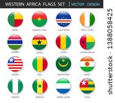 western africa flags  set and... | Shutterstock .eps vector #1388058425