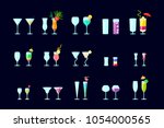 set of exotic alcoholic... | Shutterstock .eps vector #1054000565