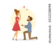 cute couple in love  man... | Shutterstock .eps vector #1012238098