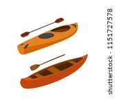 kayak and canoe boats isolated... | Shutterstock .eps vector #1151727578