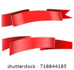 red holiday ribbon isolated on... | Shutterstock .eps vector #718844185
