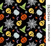  halloween seamless pattern.... | Shutterstock . vector #494342782