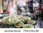 Group of Chubgung Noodles, one of street food is popular on Chinatown (Yaowarat) Bangkok, Thailand