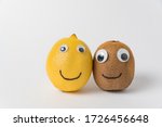kiwi and lemon with googly eyes ... | Shutterstock . vector #1726456648