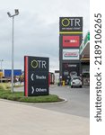 Small photo of Tailem Bend, Australia - August 05, 2022: BP OTR road house, the service station near The Bend Motorsport Park, South Australia