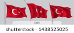 set of turkey waving flag on... | Shutterstock .eps vector #1438525025