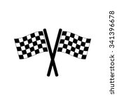 racing flag    black vector icon | Shutterstock .eps vector #341396678