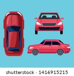 car top  front and size views... | Shutterstock .eps vector #1416915215