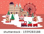 christmas winter street scene... | Shutterstock .eps vector #1559283188