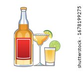 Tequila Bottle and Glass vector clipart image - Free stock photo ...