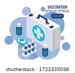 vaccination service with... | Shutterstock .eps vector #1722335038