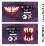 halloween horror party... | Shutterstock .eps vector #1822163525