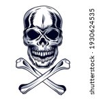 Skull With Bones Style Icon