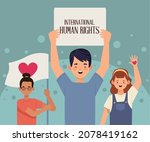 human rights day postcard with... | Shutterstock .eps vector #2078419162