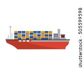 isolated cargo ship design | Shutterstock .eps vector #505599598