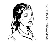 portrait woman comic image | Shutterstock .eps vector #612334178