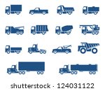 Trucks Icons Set. Vector...