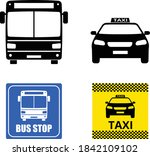 public transportation icons and ... | Shutterstock .eps vector #1842109102