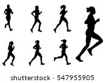 female marathon runners... | Shutterstock .eps vector #547955905