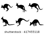 kangaroos silhouettes... | Shutterstock .eps vector #617455118