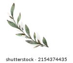 watercolor of wreath plant... | Shutterstock . vector #2154374435