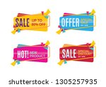set of sale banner template... | Shutterstock .eps vector #1305257935