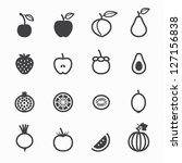fruits and vegetables icons... | Shutterstock .eps vector #127156838