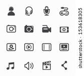 multimedia icons with white... | Shutterstock .eps vector #153618305
