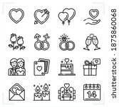 valentine's day icons with... | Shutterstock .eps vector #1875860068