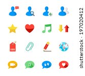 social media icons   flat icon... | Shutterstock .eps vector #197020412