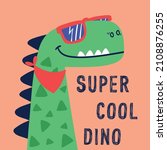 cool dinosaur vector drawing with typo for graphic tee print